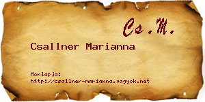 Csallner Marianna névjegykártya